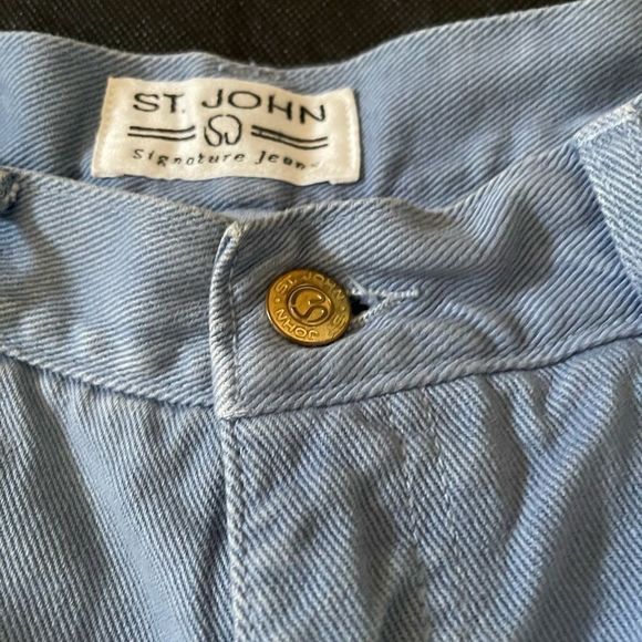 ST JOHN Women High Rise Jeans 12 blue Straight Leg - Picture 7 of 10